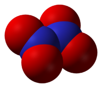 Тетраоксид диазота: вид молекулы